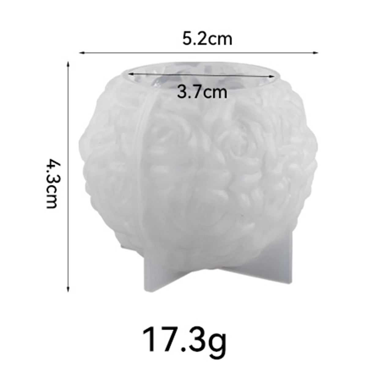 3D Rose Flowers Ball Candle Mold Handmade Resin Casting Candle Mold Gift for Thanksgiving Christmas Mother's Day wzpi