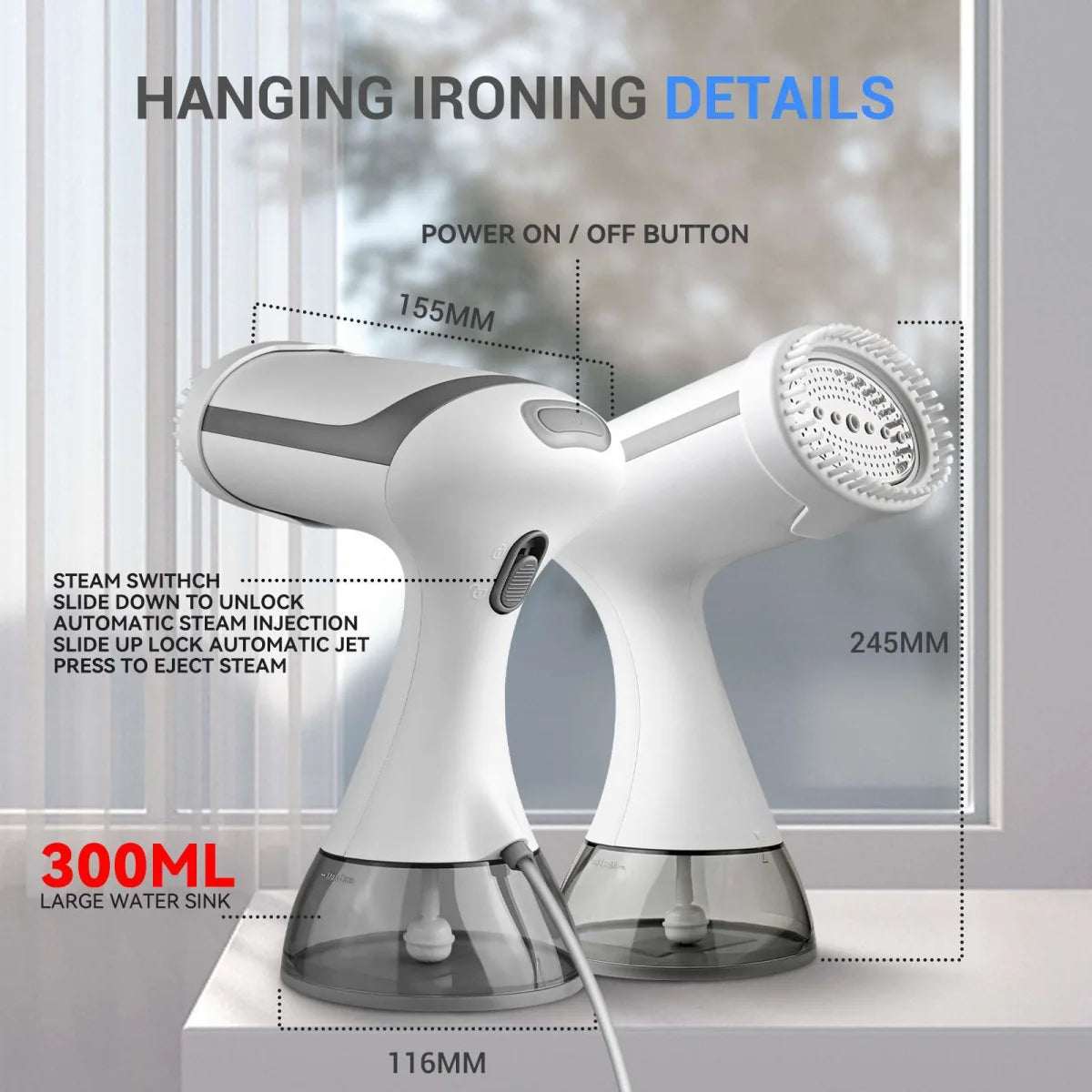 1500W Portable Hanging Iron Machine Hand Holding Ironing Machine Iron Machine Household Steam Wet Ironing Steam Iron for Clothes