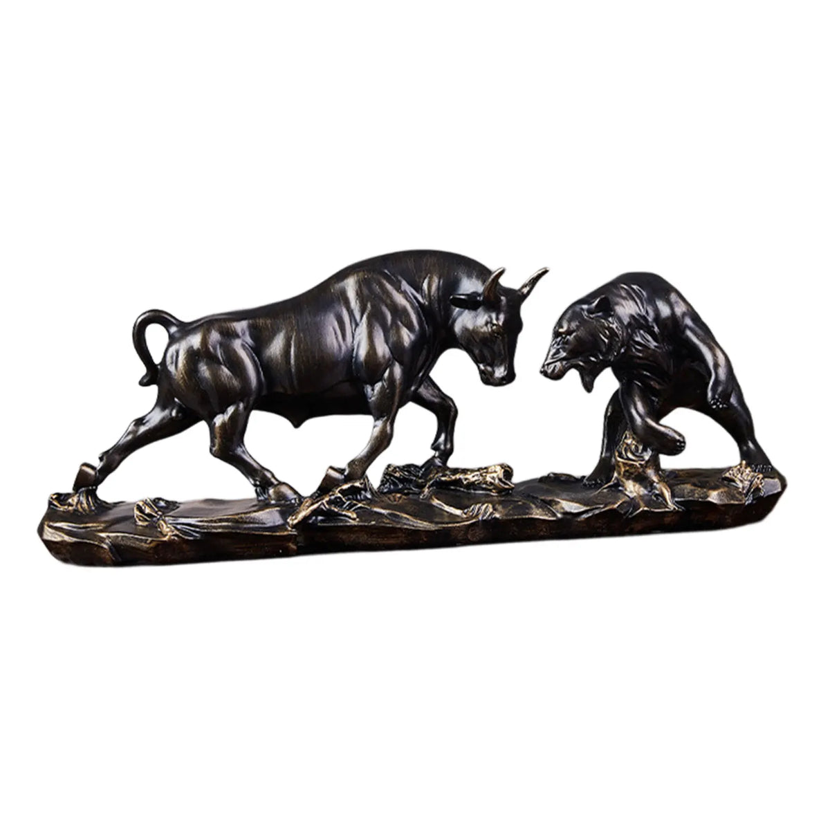 Bear and Bull Statue Animal Sculpture Resin Statue Figurine Ornament for Desktop Shelves Cabinet Decor Birthday Art Modern Decor