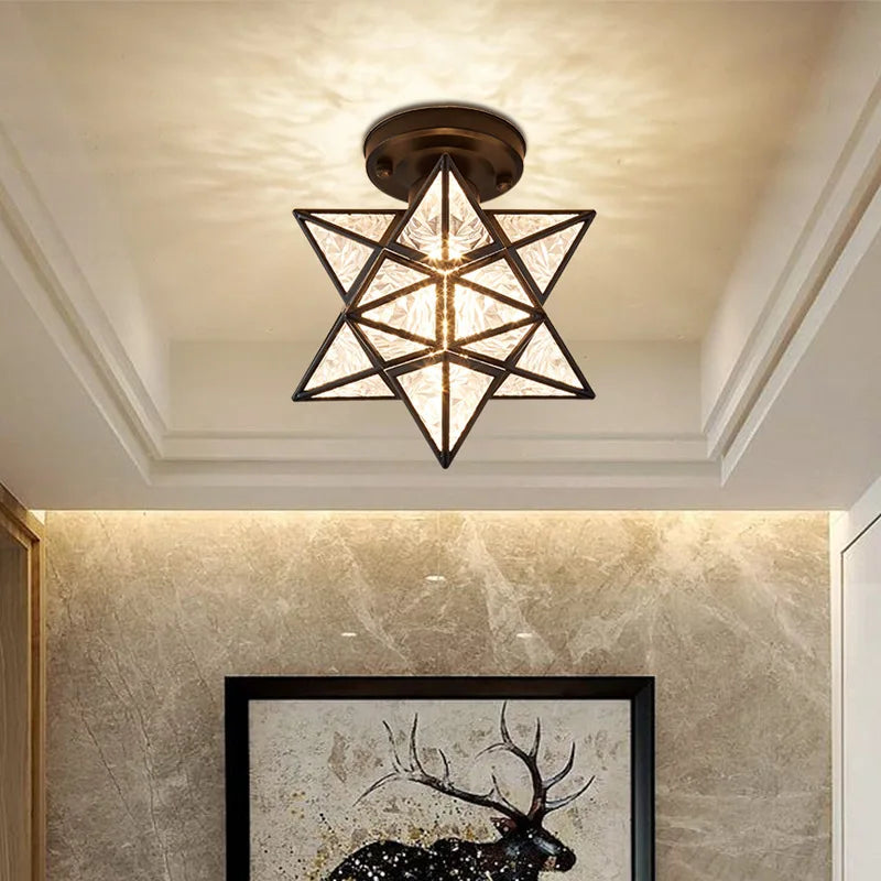 Lamps for Living Room Decor Five-pointed chandelier Modern Balcony Corridor Porch Fashion Network Red Star  Ceiling Light