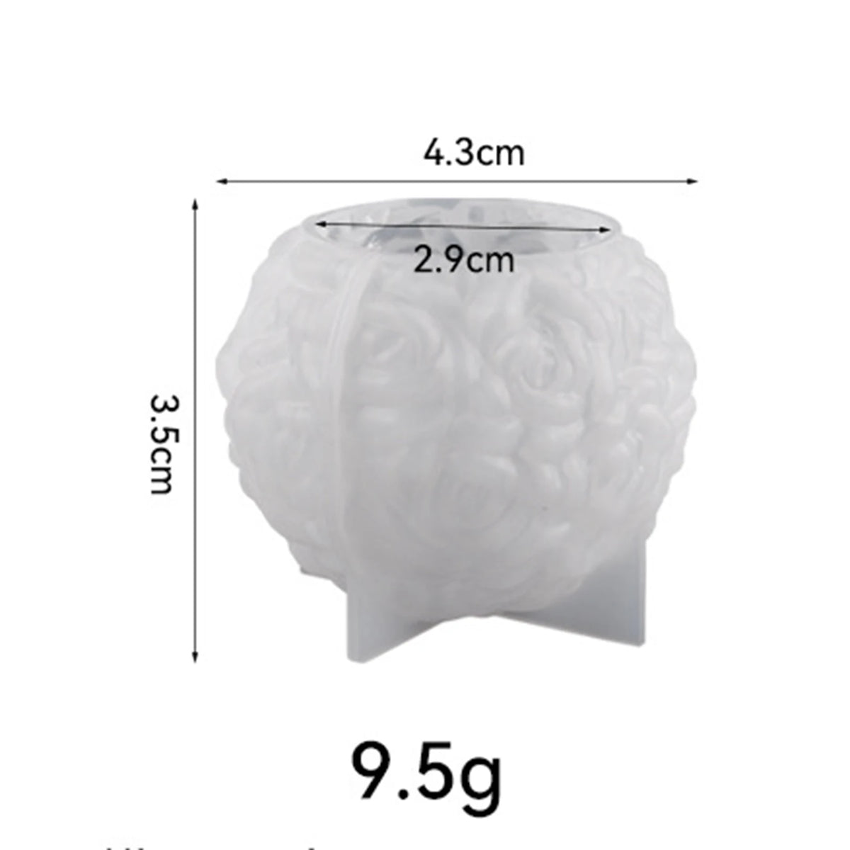 3D Rose Flowers Ball Candle Mold Handmade Resin Casting Candle Mold Gift for Thanksgiving Christmas Mother's Day wzpi