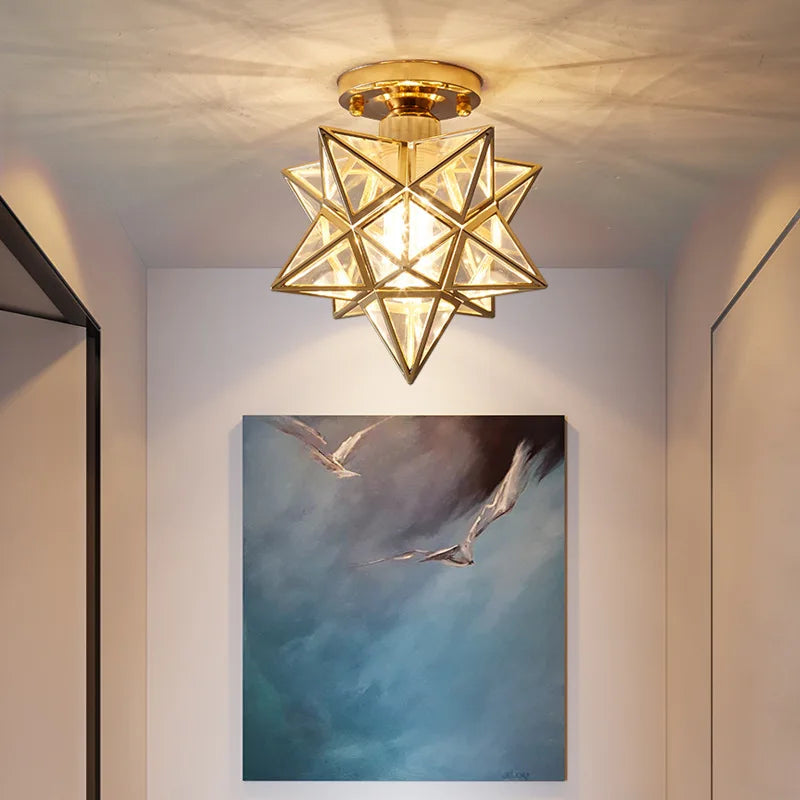 Lamps for Living Room Decor Five-pointed chandelier Modern Balcony Corridor Porch Fashion Network Red Star  Ceiling Light