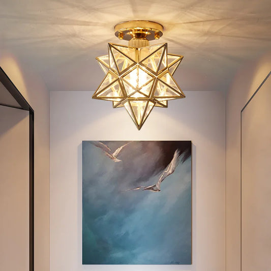 Lamps for Living Room Decor Five-pointed chandelier Modern Balcony Corridor Porch Fashion Network Red Star  Ceiling Light