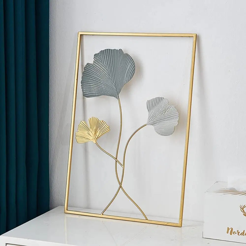 Decor Cabinet Living Room Handicraft Home Decoration Desktop Ornaments Iron Arts Crafts Ginkgo Leaf Ornaments Leaves Sculpture