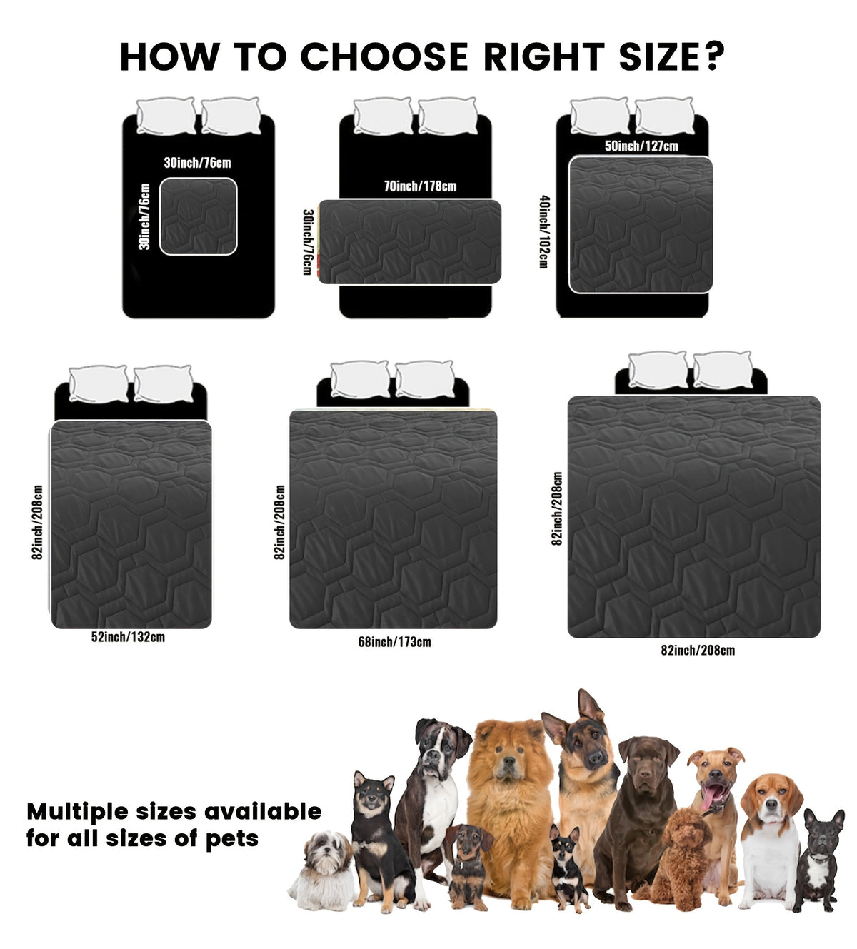 1 PC Dog Bed Cover And Pet Blanket Sofa Pet Bed Mat, Car Incontinence Mattress Protectors Furniture Couch Cover For Most Cats Dogs